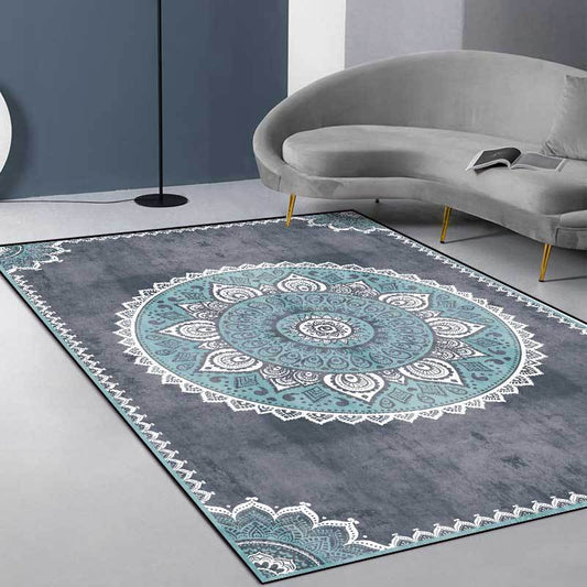 Tapis de sol Mandala Bleu pour cuisine,salon,chambre