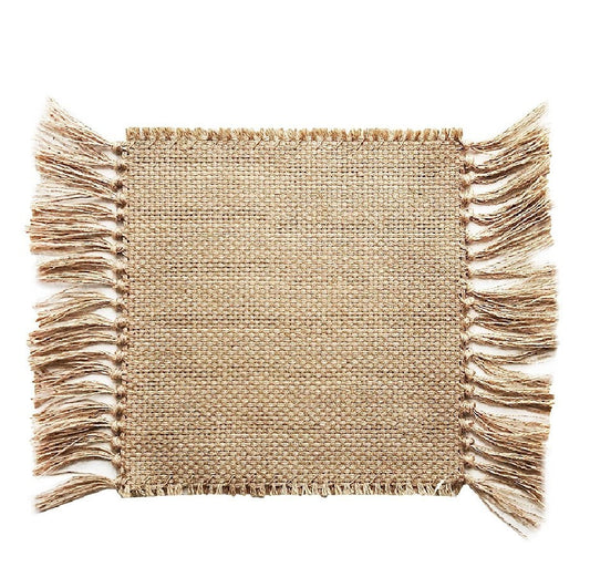 Tapis en Jute Épais carré - Tapis Bohème Antidérapant