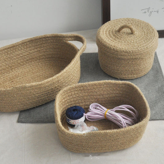 Panier de Rangement en Jute Fait Main