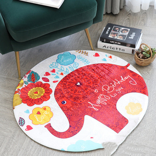 Tapis ENFANT  en Flanelle – Motifs Cartoons (Chat, Éléphant, Lapin, Poissons, Fusée)