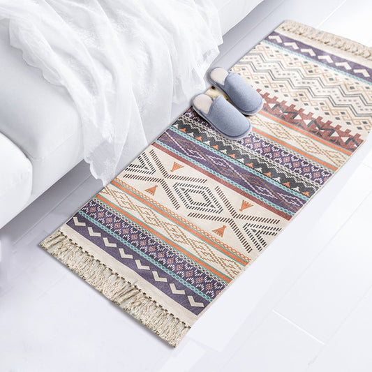 Tapis Bohème en Coton et Lin