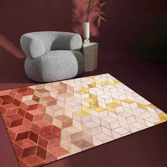 Tapis Salon Géométrique Moderne avec Diamants Croisés