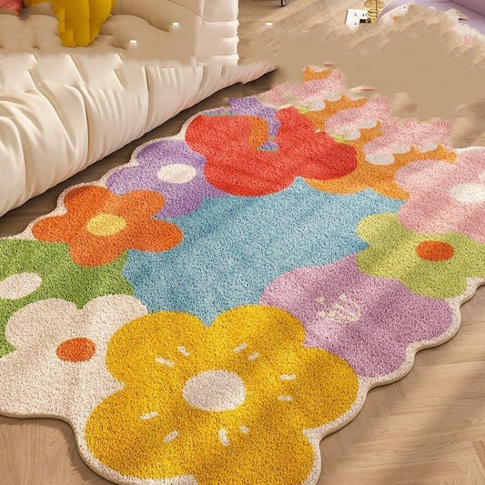 Tapis Irrégulier,Motif fleurs