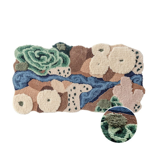 Tapis Desert Garden – Motifs Plantes et Fleurs | Lavable en Machine et Doux