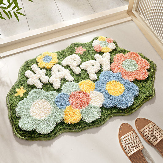 Tapis de Salle de Bain Absorbant "Flowers Home"