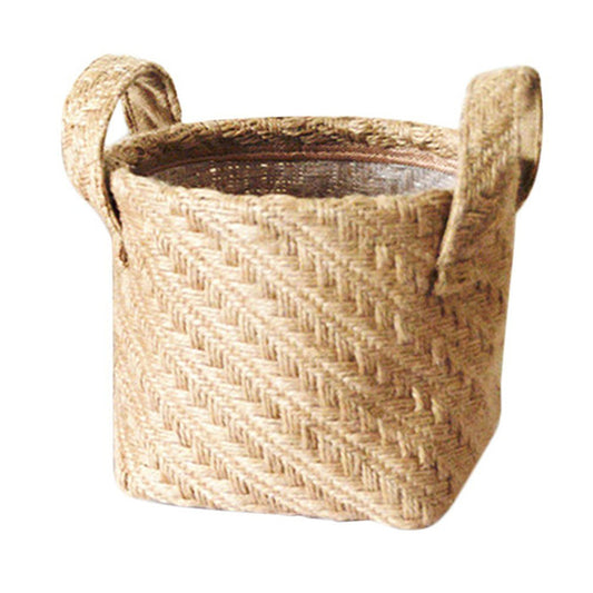 Panier de Rangement pour Jouets en Tissu de Jute et lin