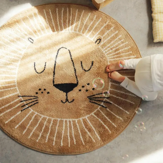 Tapis de sol Rond pour bébé Motif "LION"