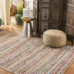 Tapis en Jute Naturel et Coton Multicolore - Vignette | MesTapis.com