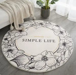 Tapis Rond Imprimé Fleurs pour Salon et Salle de Bain - Vignette | MesTapis.com