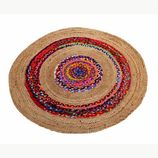 Tapis Rond  Jute & Coton Tressé