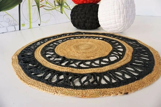 Tapis en Jute Rond tissé à la main