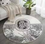 Tapis Rond Imprimé Fleurs pour Salon et Salle de Bain - Vignette | MesTapis.com