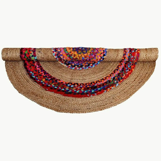 Tapis Rond  Jute & Coton Tressé