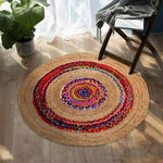 Tapis Rond  Jute & Coton Tressé - Vignette | MesTapis.com