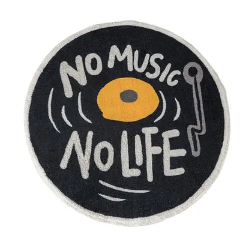 Tapis Rond Design Vinyle Musical