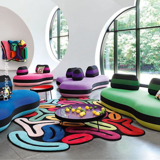 Tapis de sol LUXE Multicolore Irregulier inspiration WARHOL