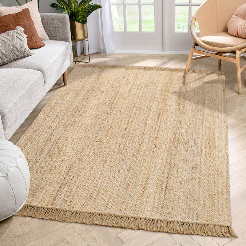 tapis jute à franges